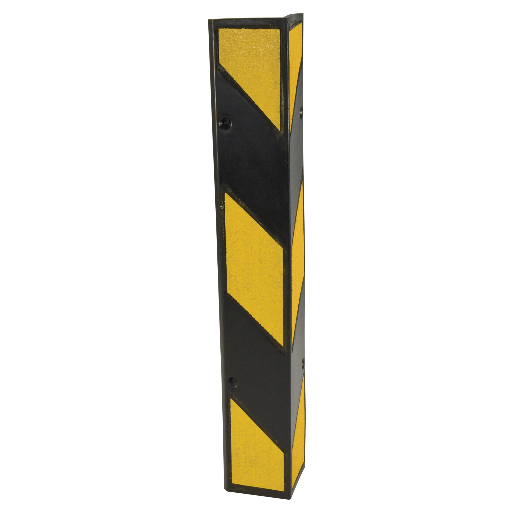 Vestil Molded Rubber Corner Protector - 6in. x 6in. x 39in., Black, Reflective Tape, Model# MRCG-39